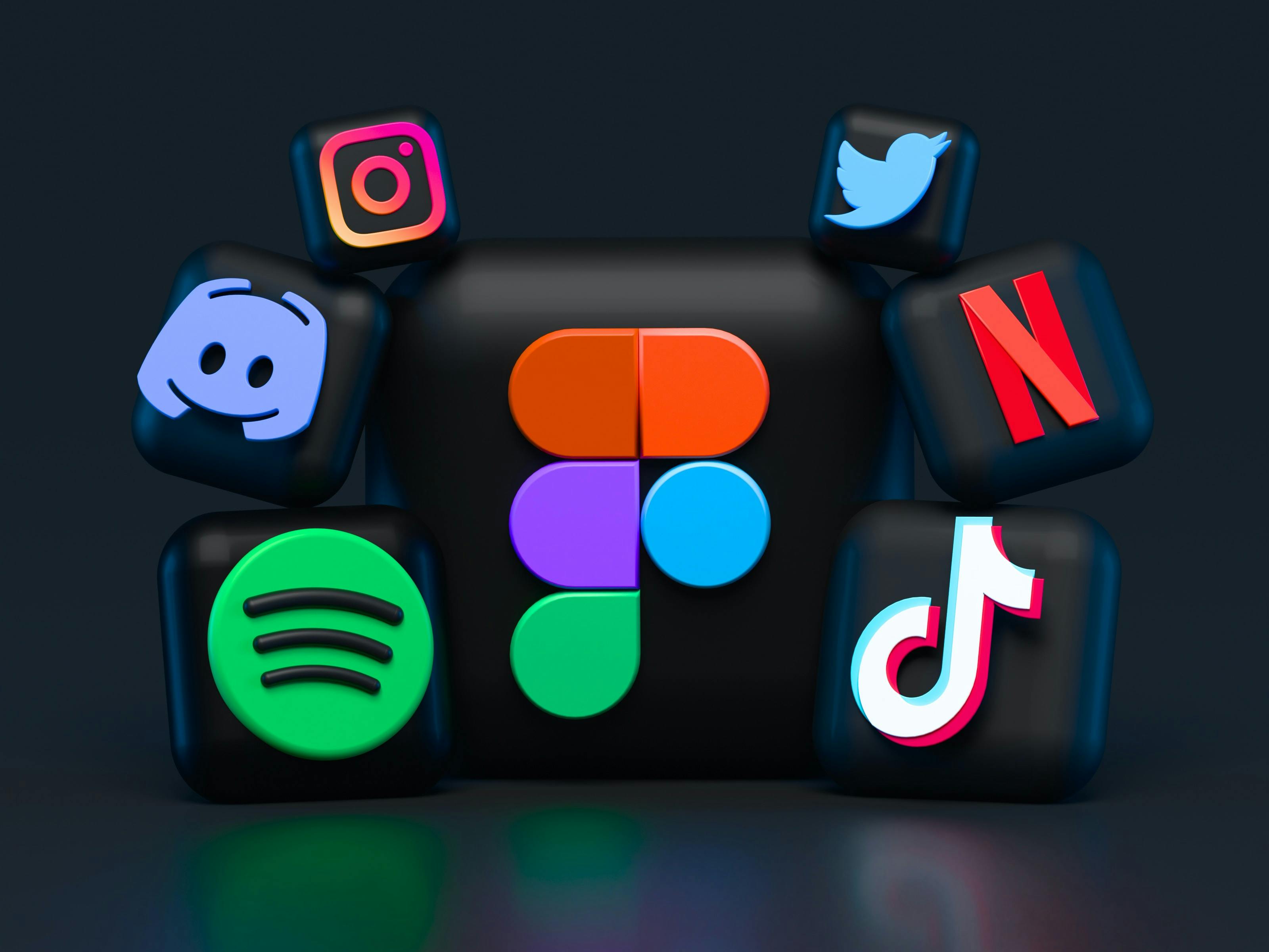 Photo of popular media apps such as Twitter, TikTok, Netflix, Spotify and more